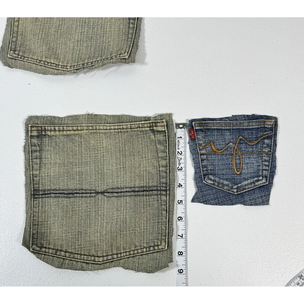 36 Denim Jean Back Pockets 18 Matching Pairs Mixed Wash Sewing Crafts Upcycle
